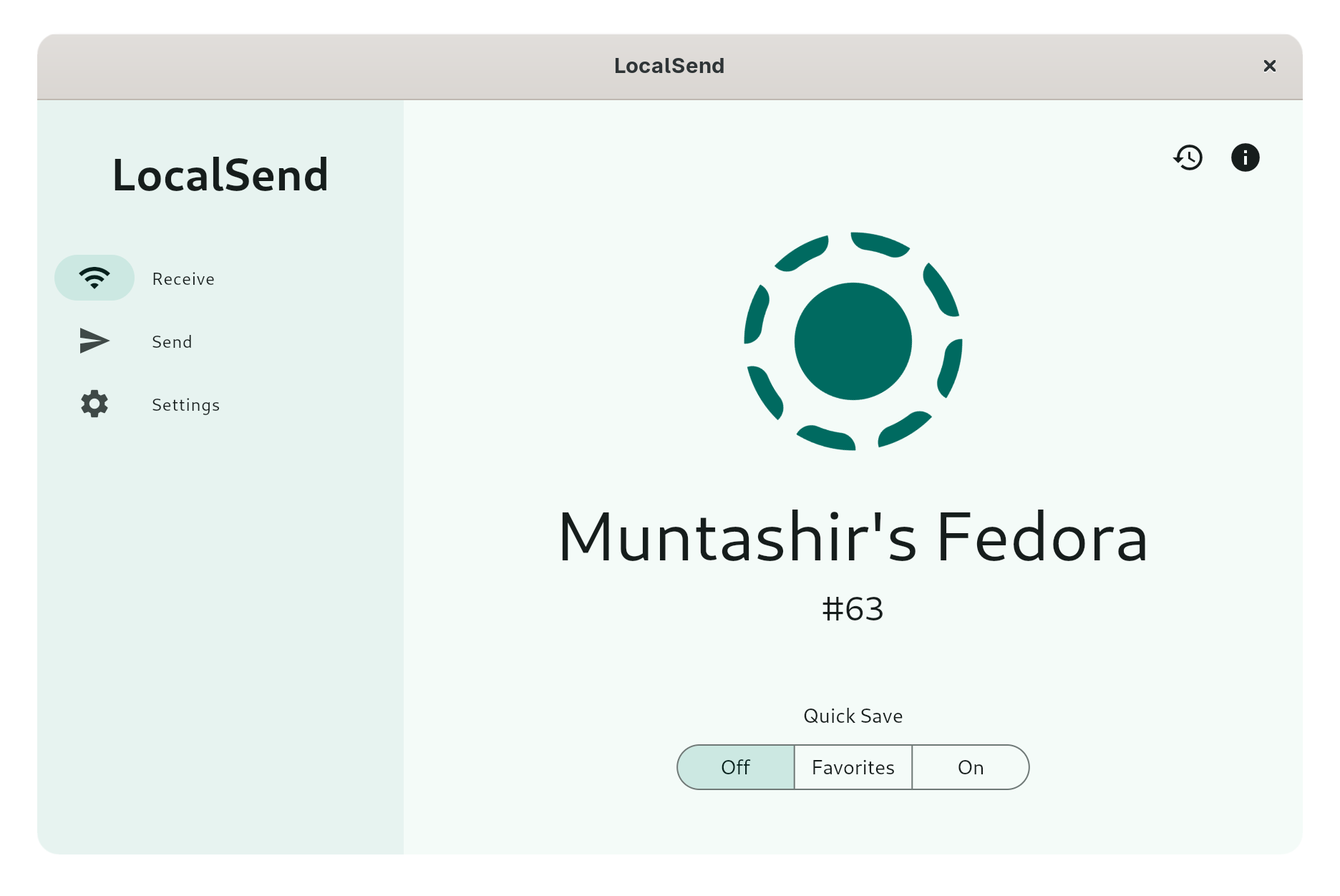 The main window of LocalSend